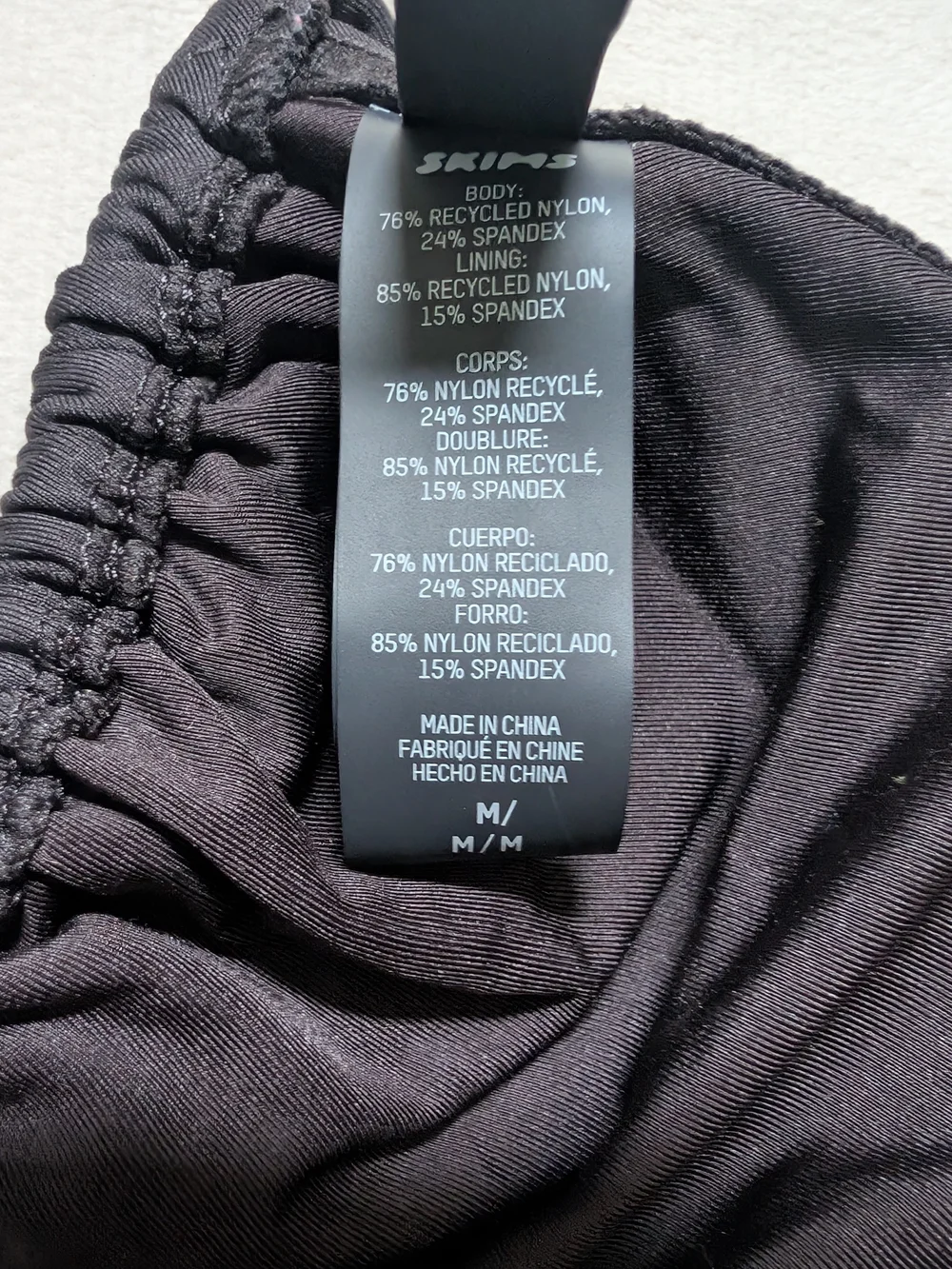 Skims Signature Swim Triangle Top & Bottom Black String Bikini Set Medium